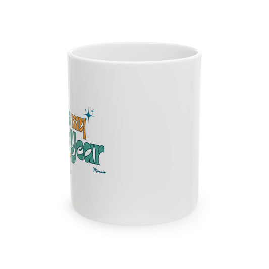 Ceramic Mug — "This Is My Glow Year" Disco Ball Signature