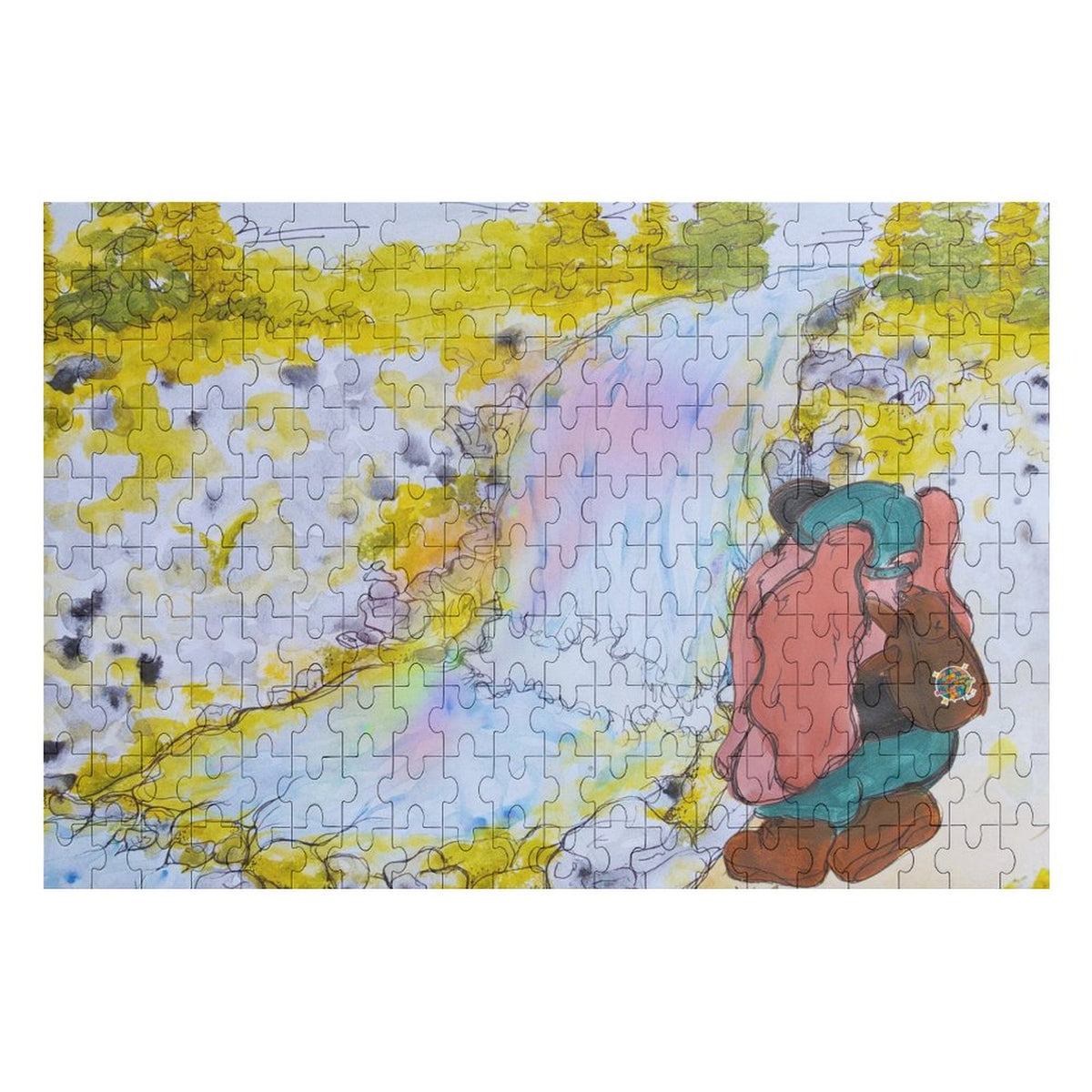 Puzzle of Mannie at Rainbow Falls with Funky Sticker