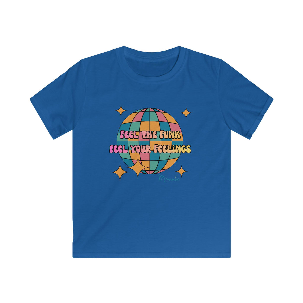 Feel the Funk Disco Globe Kids Tee Retro