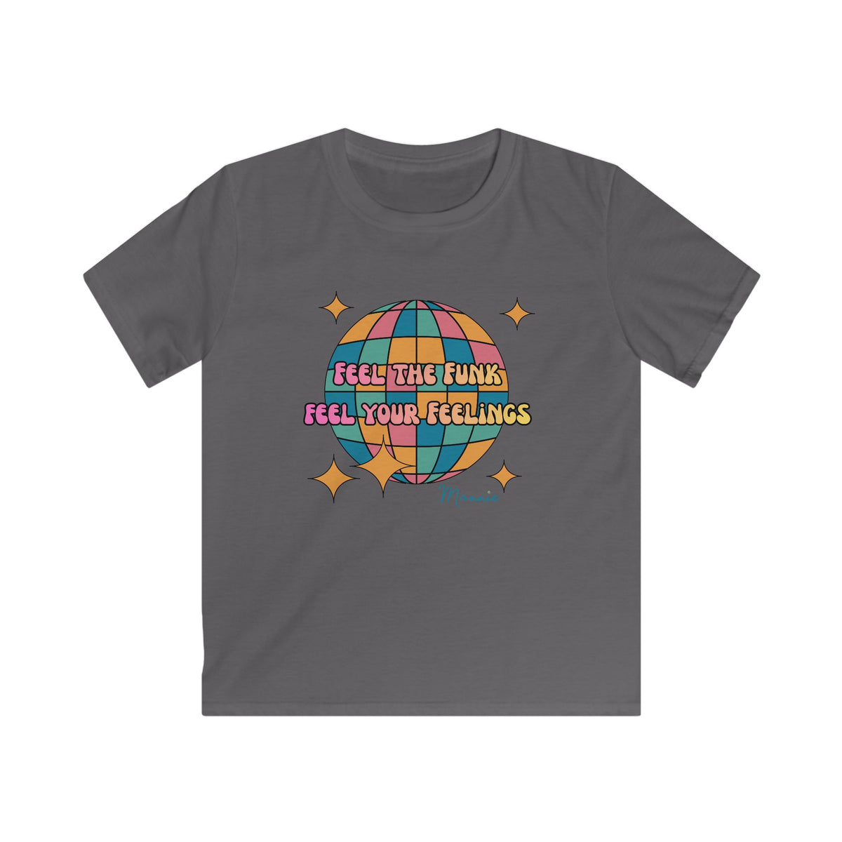 Feel the Funk Disco Globe Kids Tee Retro
