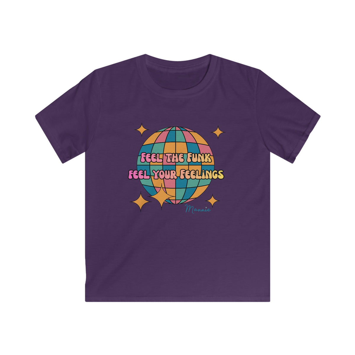 Feel the Funk Disco Globe Kids Tee Retro