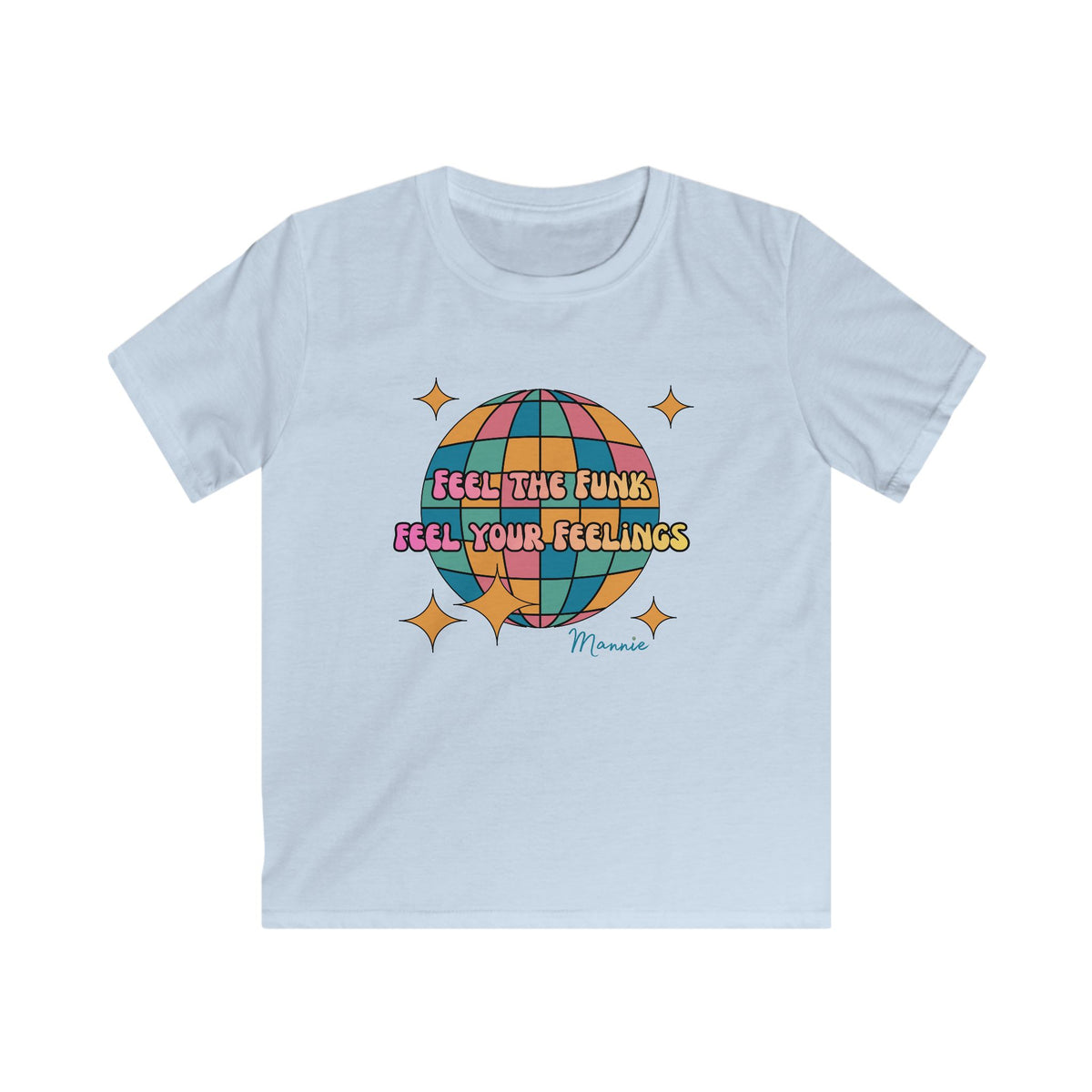 Feel the Funk Disco Globe Kids Tee Retro
