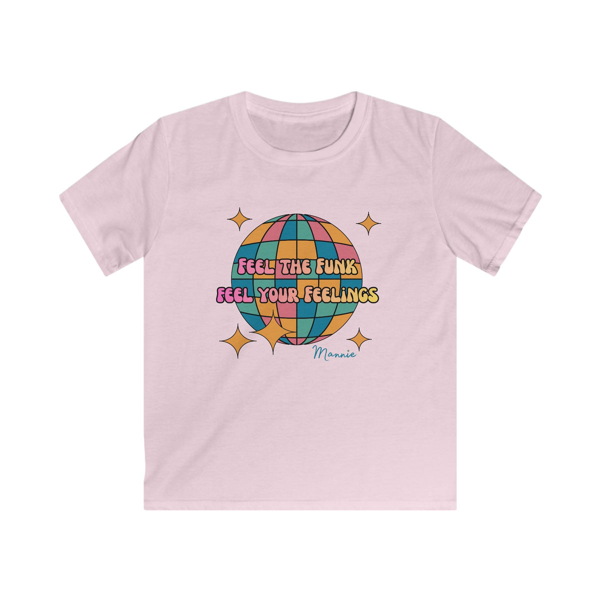 Feel the Funk Disco Globe Kids Tee Retro