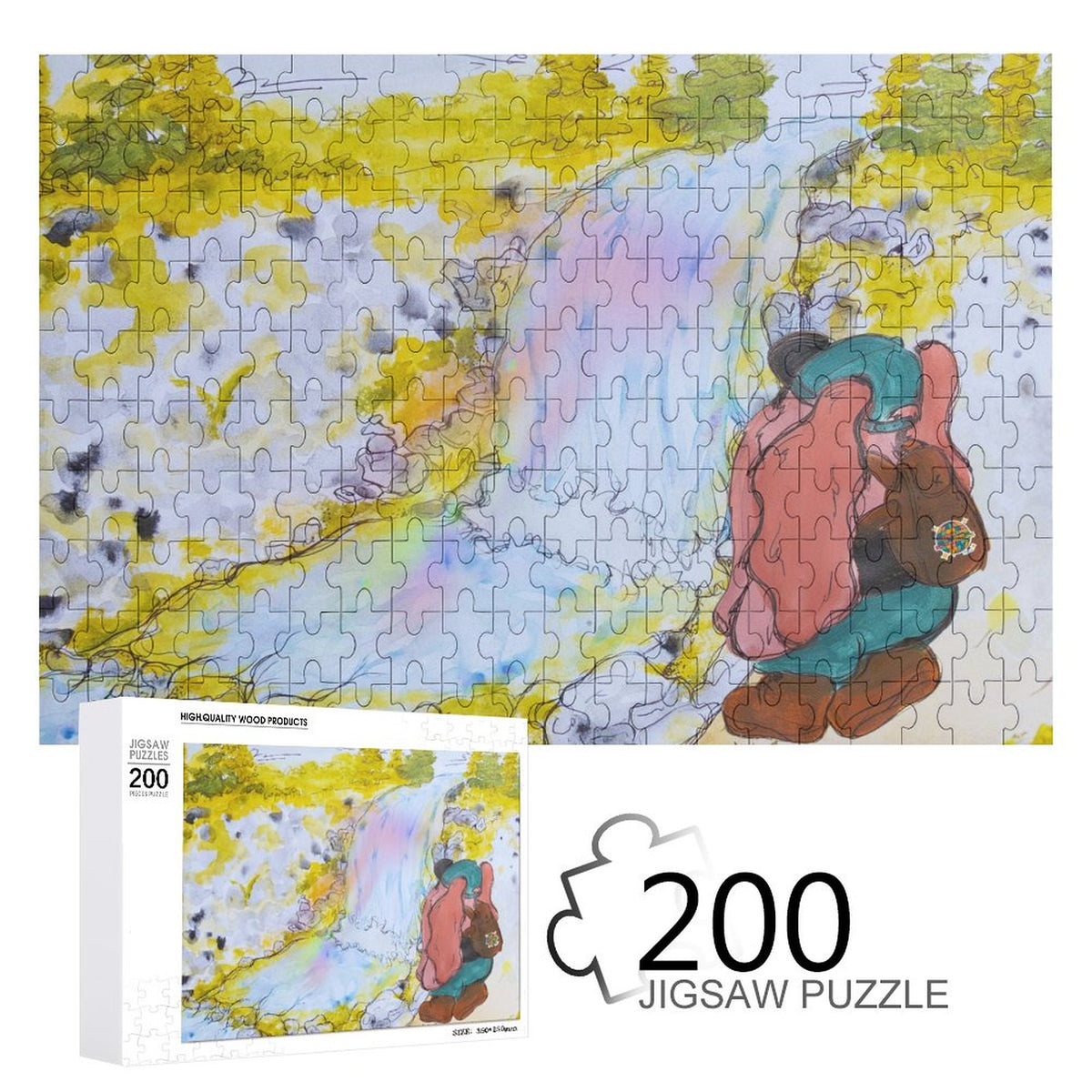 Puzzle of Mannie at Rainbow Falls with Funky Sticker
