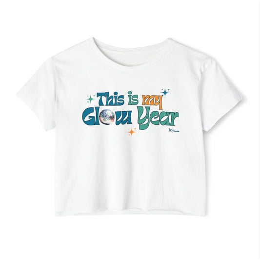 This Is My Glow Year Crop Top — Disco Ball Festival Crop Top for Women